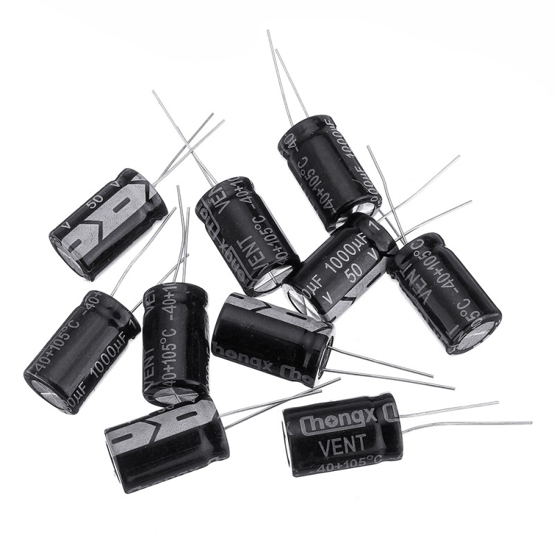 100Pcs 50v 1000uf 1000mf Electrolytic Capacitor 1000UF 50V 13x25mm