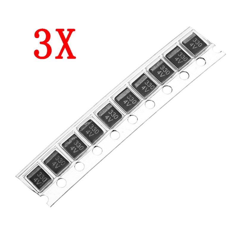 30pcs NEC NRB337M004R8 4V 330UF SMD Tantalum Capacitor B-Type Black