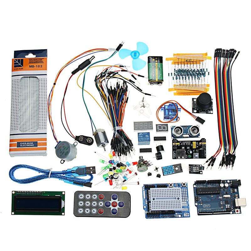 UNO R3 Super Starter Kit LCD1602 Breadboard Power Supply Board Buzzer