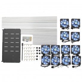 19GPU Mining Frame Case Mining Case Miner Mining Supply Case with 12Pcs LED Fan